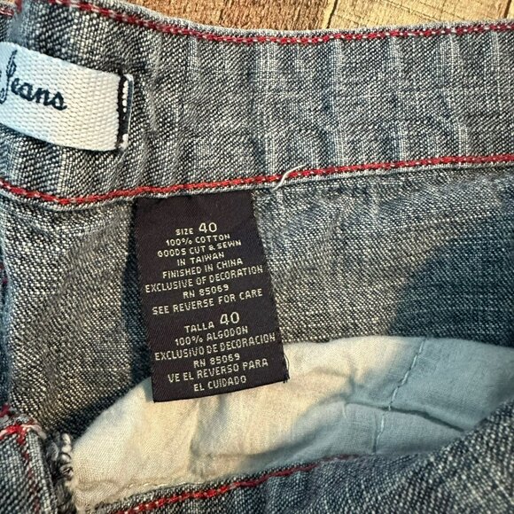 Vintage Y2K Poco Jeans Denim Cargo Shorts Size 40 Embroidered Logo & Pockets - Picture 6 of 13